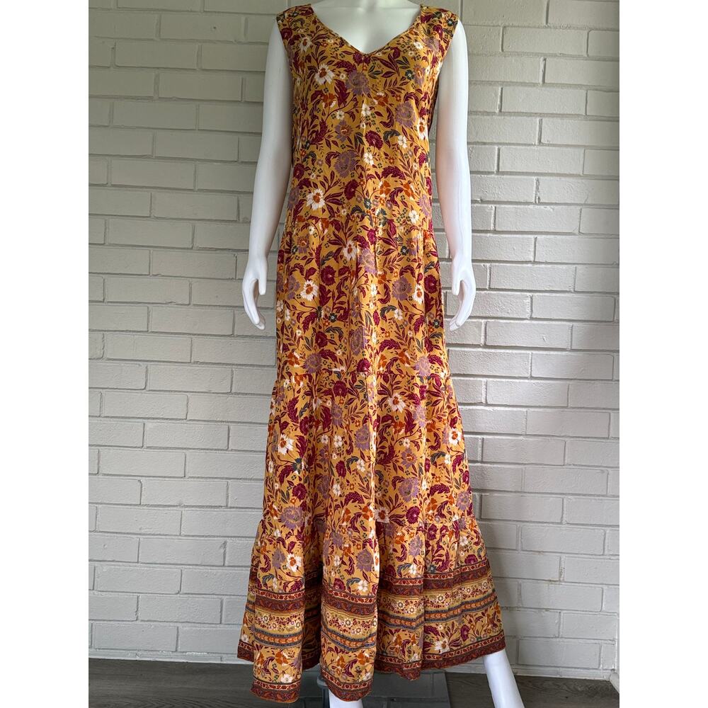 Loralette Plus Size 26/28 Boho Floral Maxi Dress Belted Tiered NWT - Picture 7 of 11